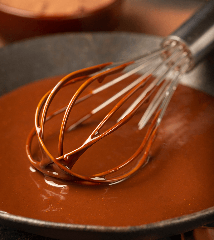 Preparação de chocolate derretido